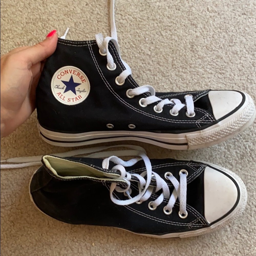 Black high top converse